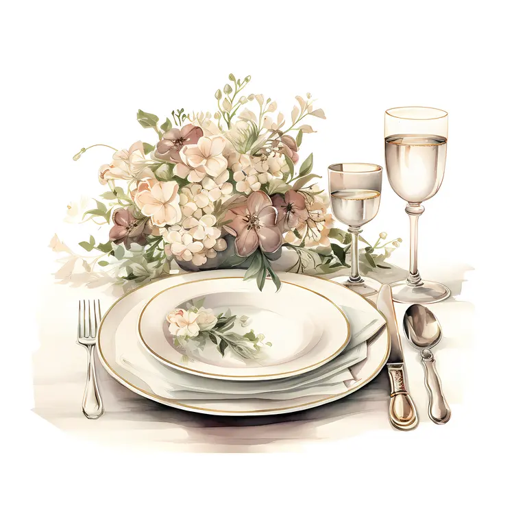 Elegant Table Setting with Floral Arrangement