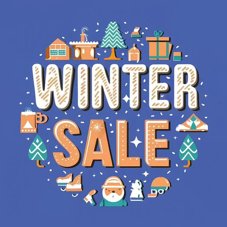 Winter Sale with Winter Icons