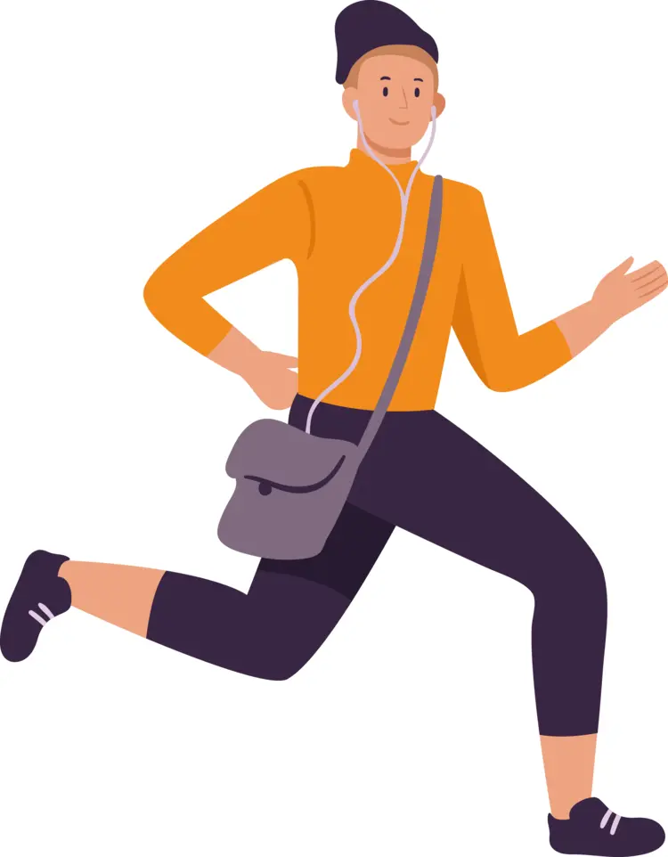 Person Running in Orange Shirt