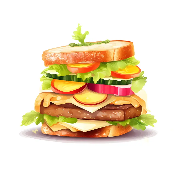 Healthy Veggie Sandwich with Cheese