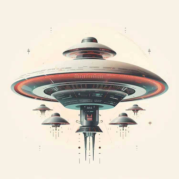 Fleet of UFO Spaceships