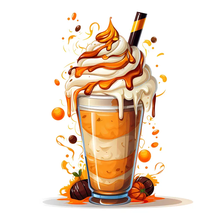 Halloween Pumpkin Milkshake with Whipped Cream