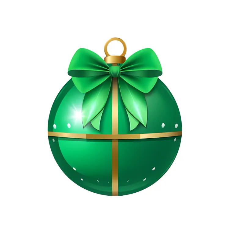 Green Christmas Ornament with Bow