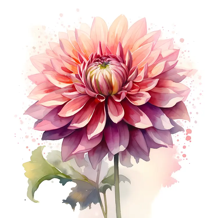 Beautiful Dahlia Flower Illustration
