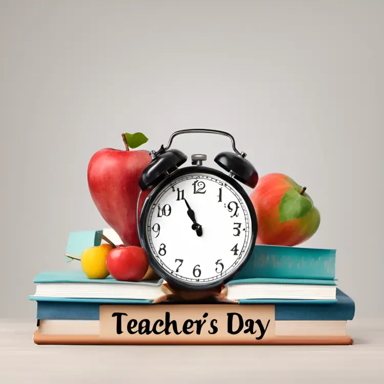 Clock and Books for Teacher's Day