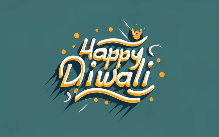 Happy Diwali with Simple Diya and Light Decorations