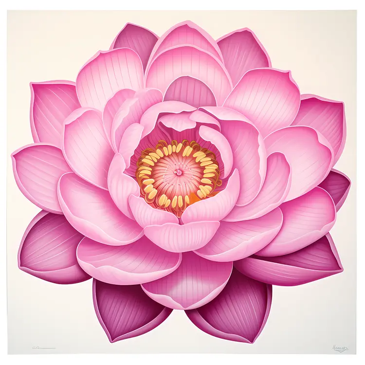 Beautiful Pink Lotus Flower Illustration