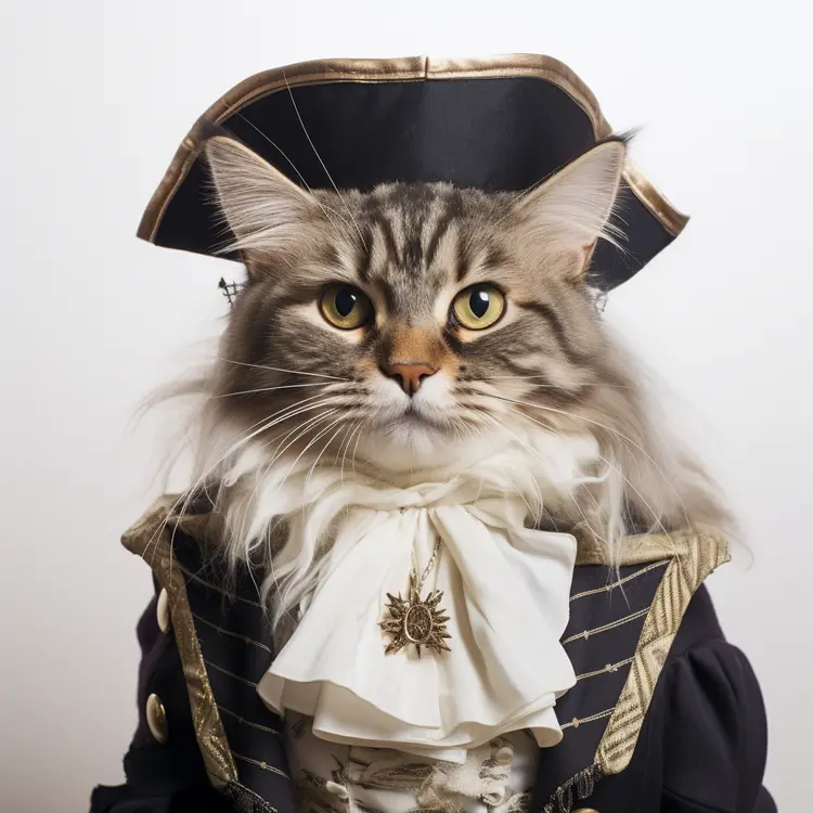 Adventurous Cat in Pirate Costume