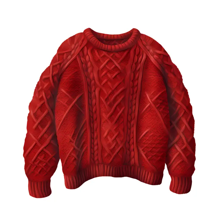 Red Cable Knit Sweater