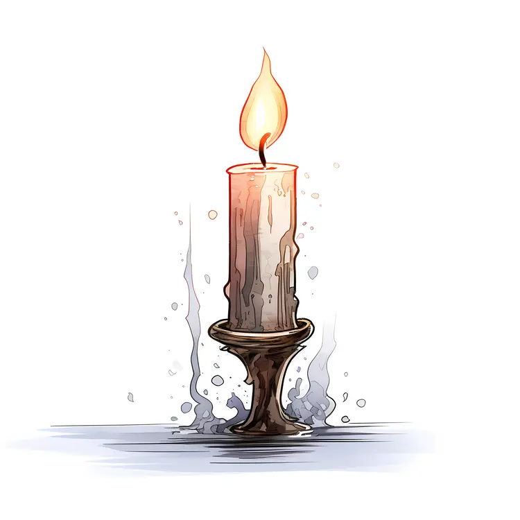 Single Candle in a Holder