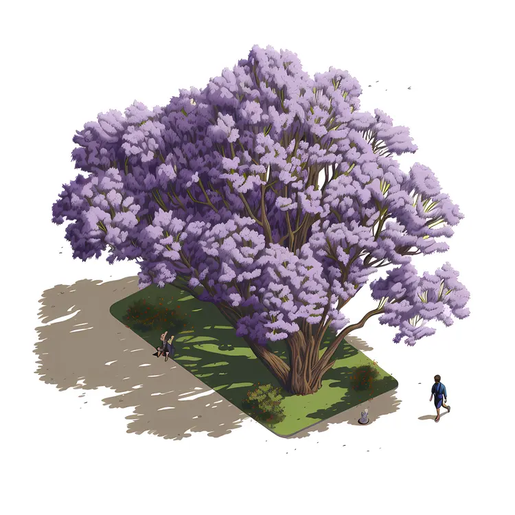 Large Purple Tree in a Park