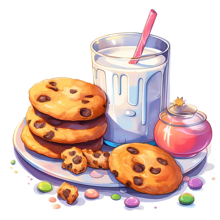 Chocolate Chip Cookies and Milk