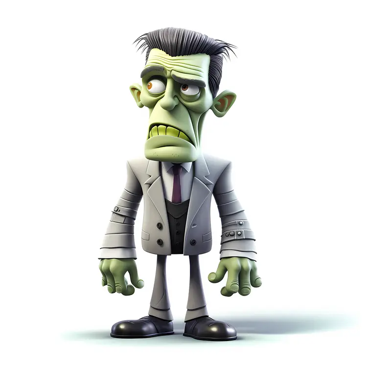 Serious Green Monster in Suit