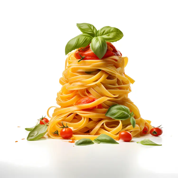 Pasta Tower with Basil and Tomatoes