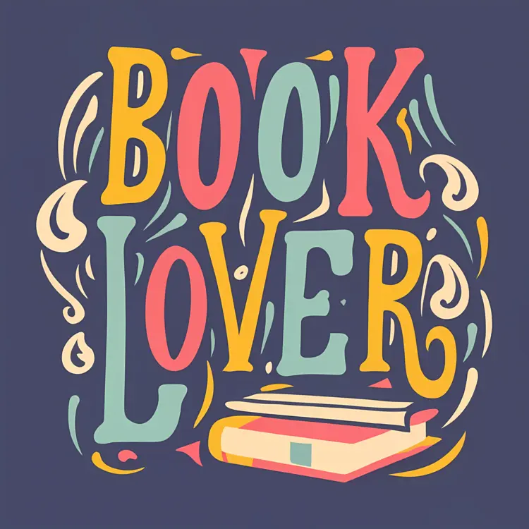 Colorful Book Lover with Swirls
