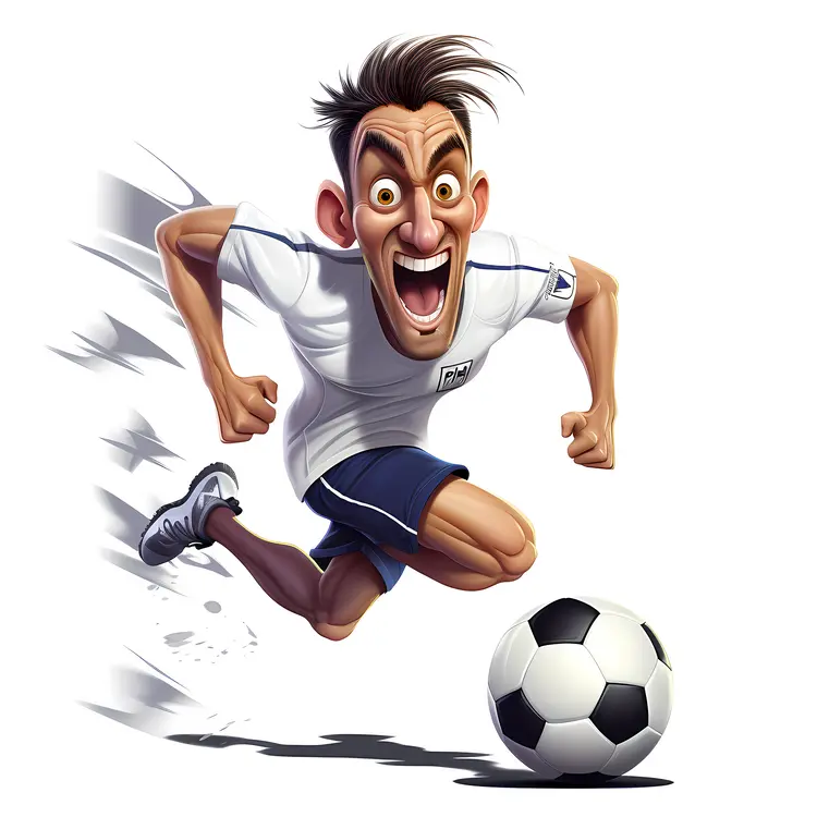 Energetic Cartoon Soccer Player