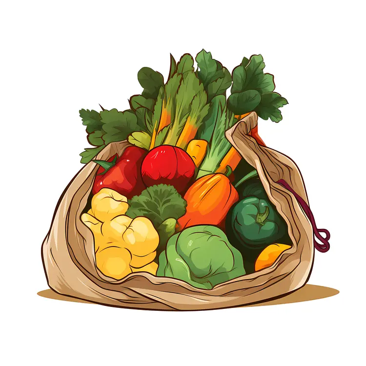 Colorful Vegetables in a Bag