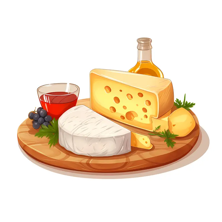 Cheese platter with wine