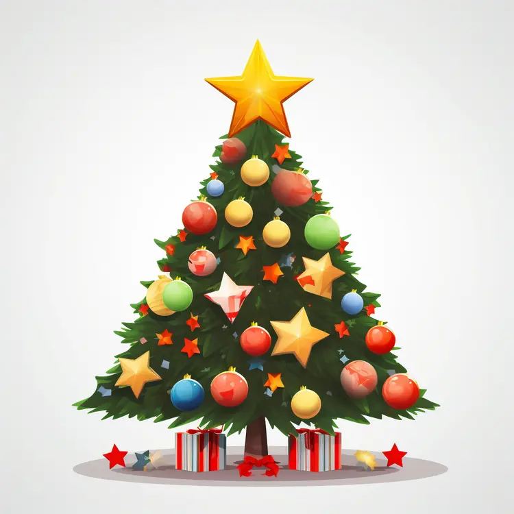 Decorated Christmas Tree with Gifts