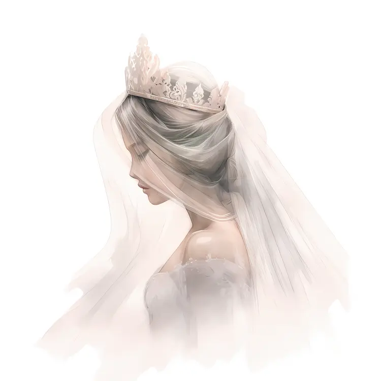 Elegant Crowned Woman Illustration