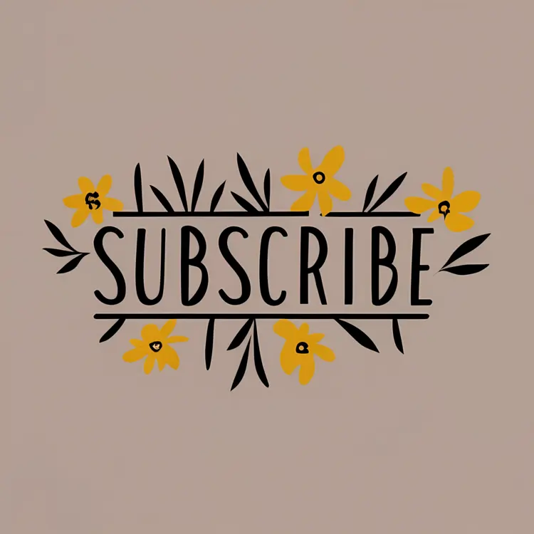 Simple Floral Subscribe Text Design