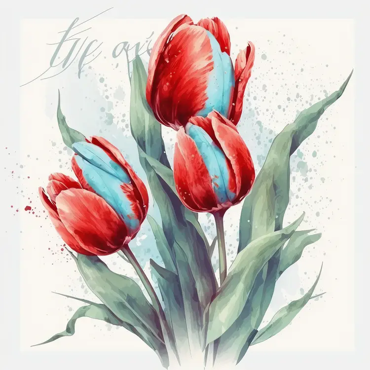 Beautiful Watercolor Tulips Illustration