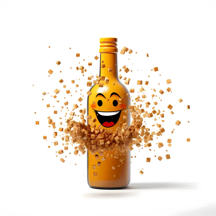 Happy Bottle with Exploding Cubes