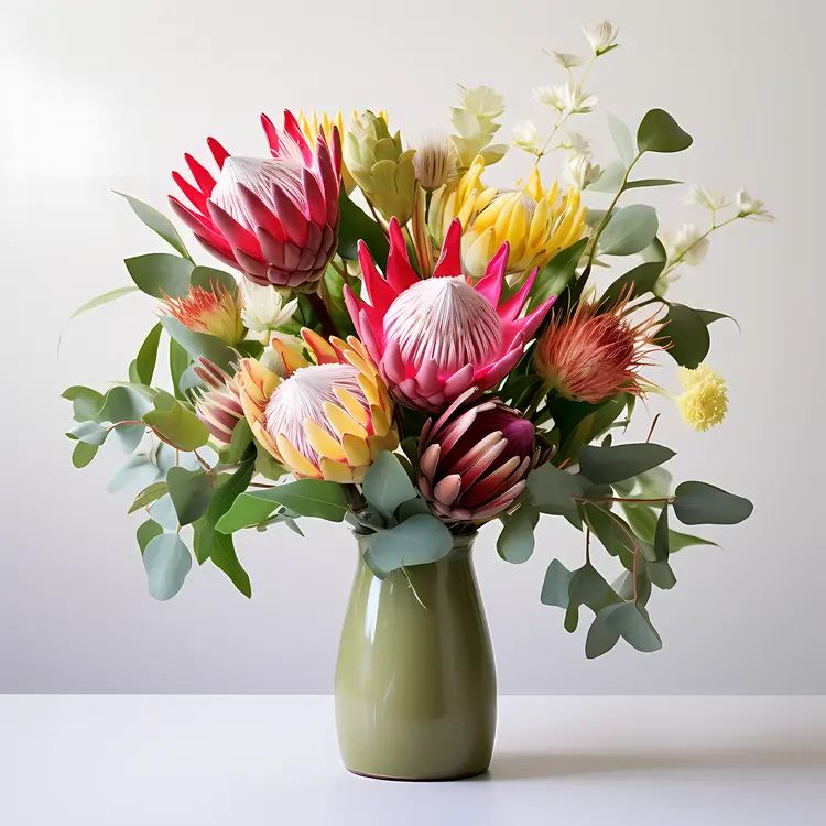Elegant Protea Flower Arrangement in Vase