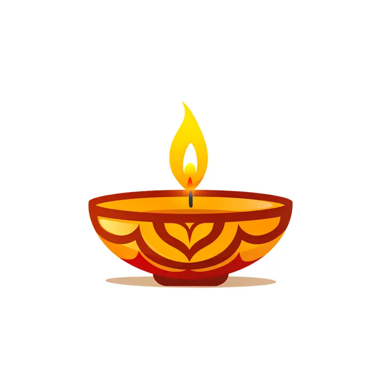 Beautiful Diya Lamp with Flame