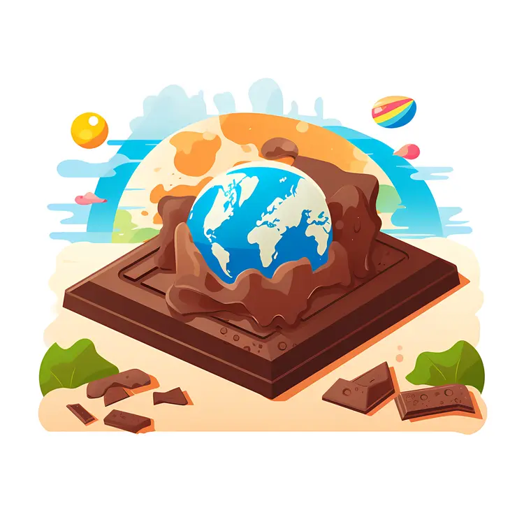Chocolate Earth with Colorful Background