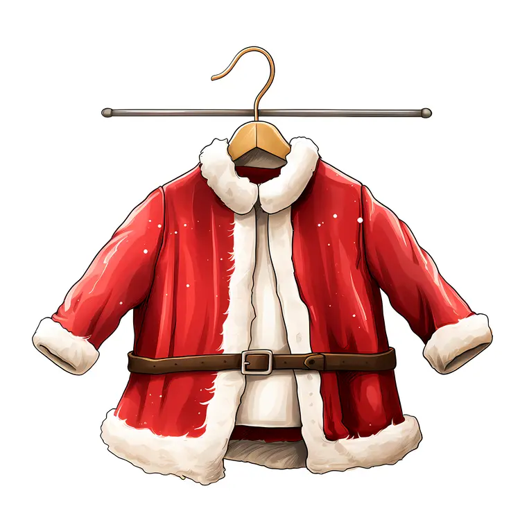 Red Santa Coat with Fur Trim