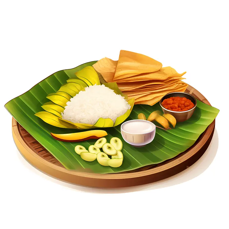 Traditional South Indian Banana Leaf Meal