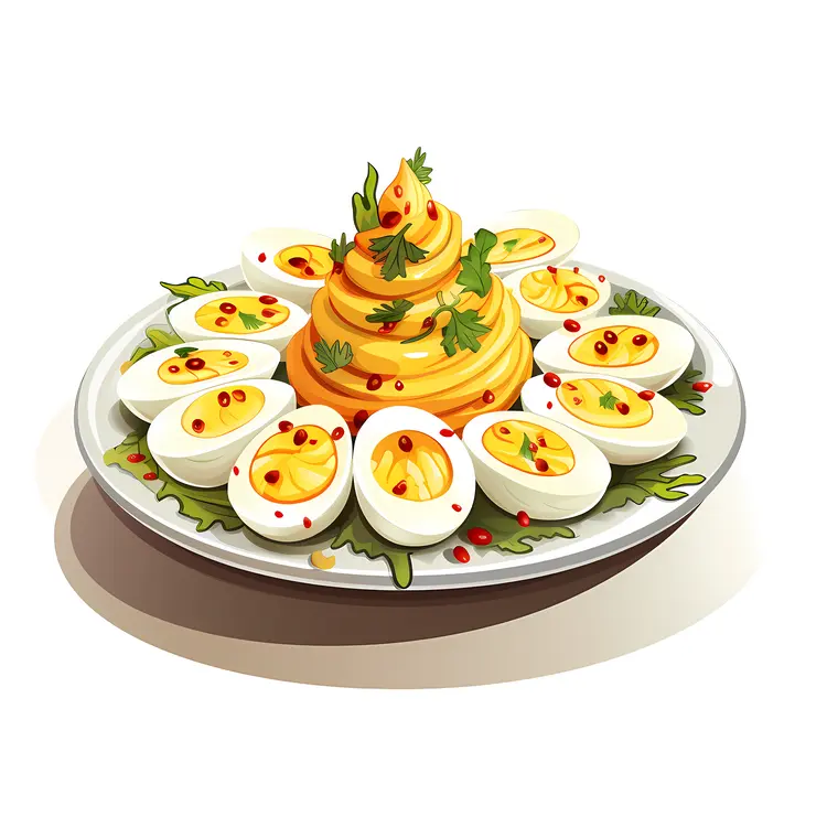 Artistic Deviled Eggs with Herb Garnish