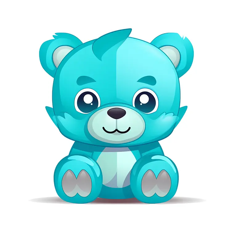 Cute Blue Cartoon Bear
