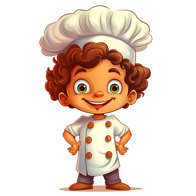 Cute Cartoon Chef in Uniform