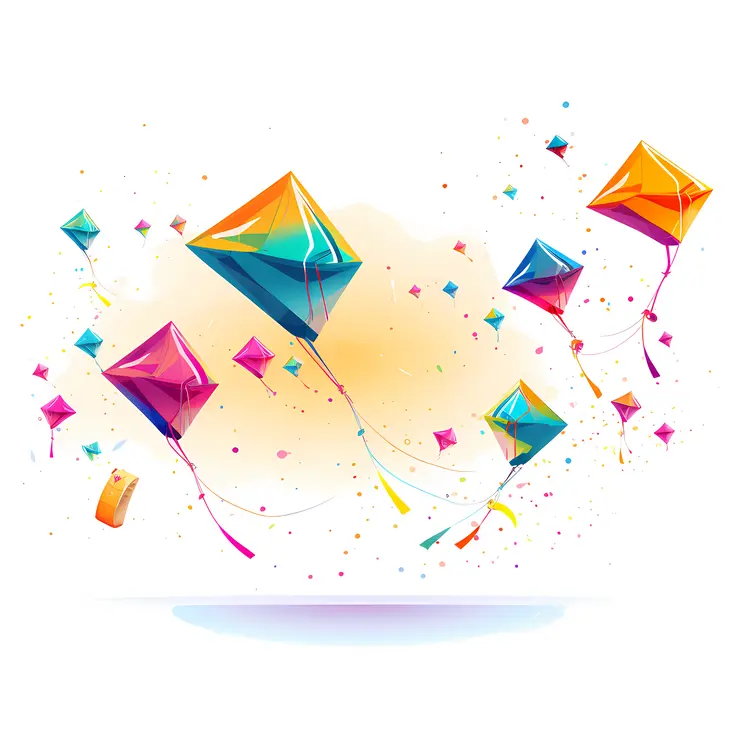 Colorful Kites Flying in the Sky