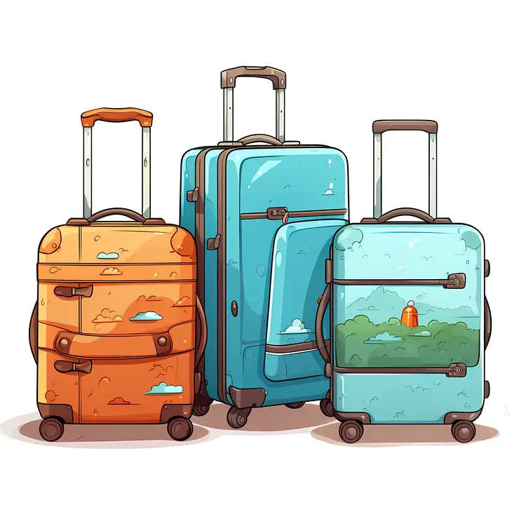 Colorful Suitcases for Travel
