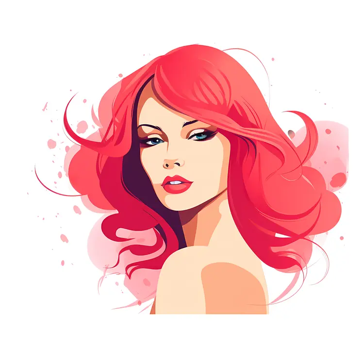 Stylized red-haired woman