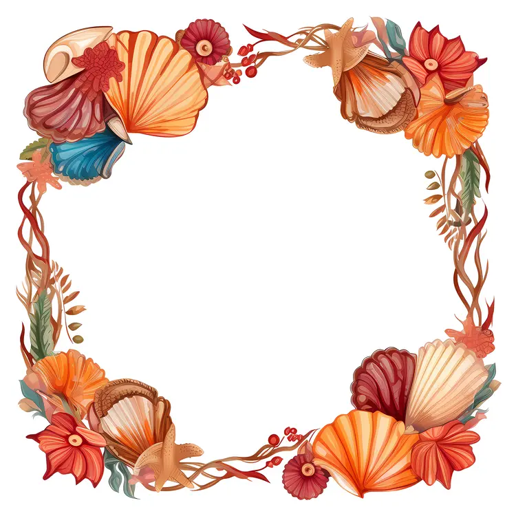 Autumn-Themed Seashell Frame