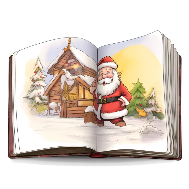 Open Book with Santa Claus
