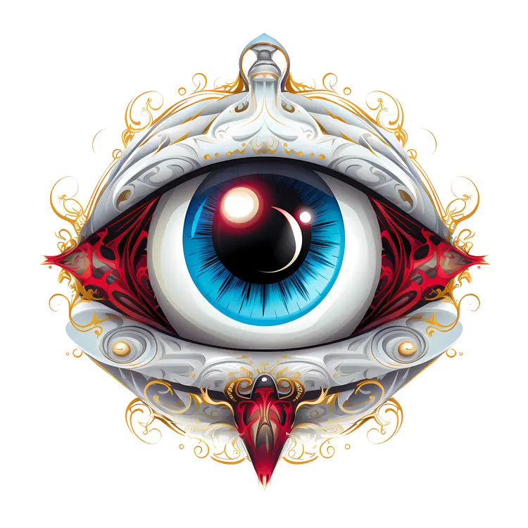 Ornate Blue Eye Illustration