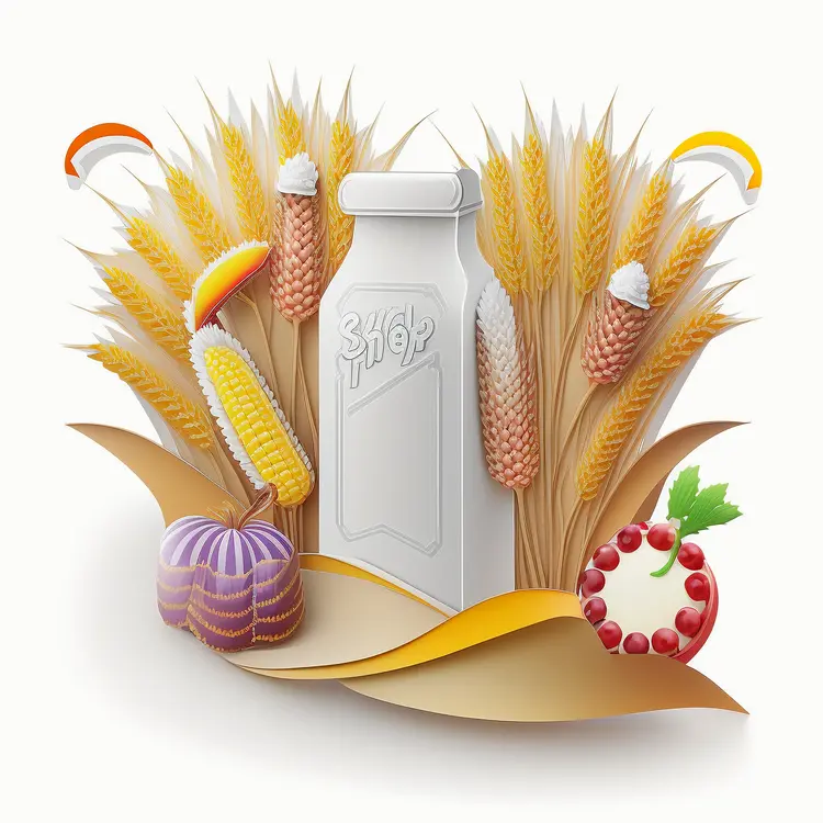Milk Carton with Harvest Elements