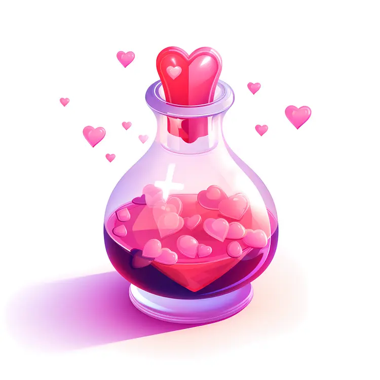Heart Potion with Pink Hearts