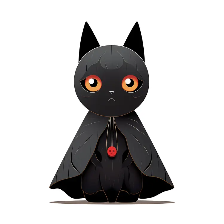 Cute Black Cat in Halloween Costume