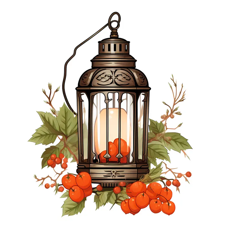 Autumn Lantern with Berries