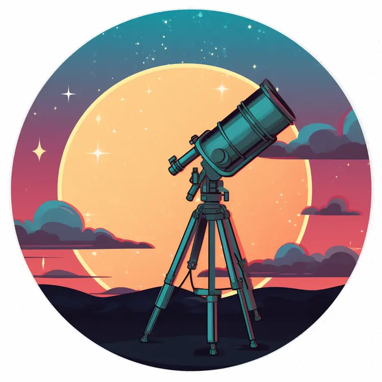 Telescope Under the Starry Night Sky