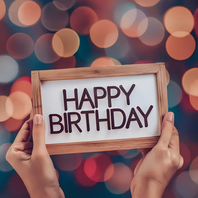 Happy Birthday Sign with Bokeh Background