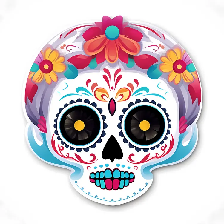 Colorful Sugar Skull for Day of the Dead Celebration