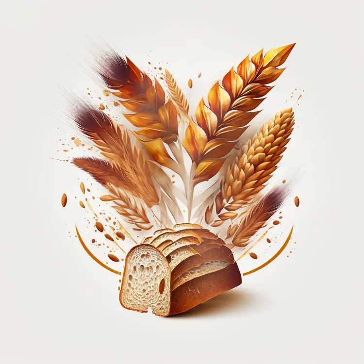 Artistic Bread and Wheat Illustration