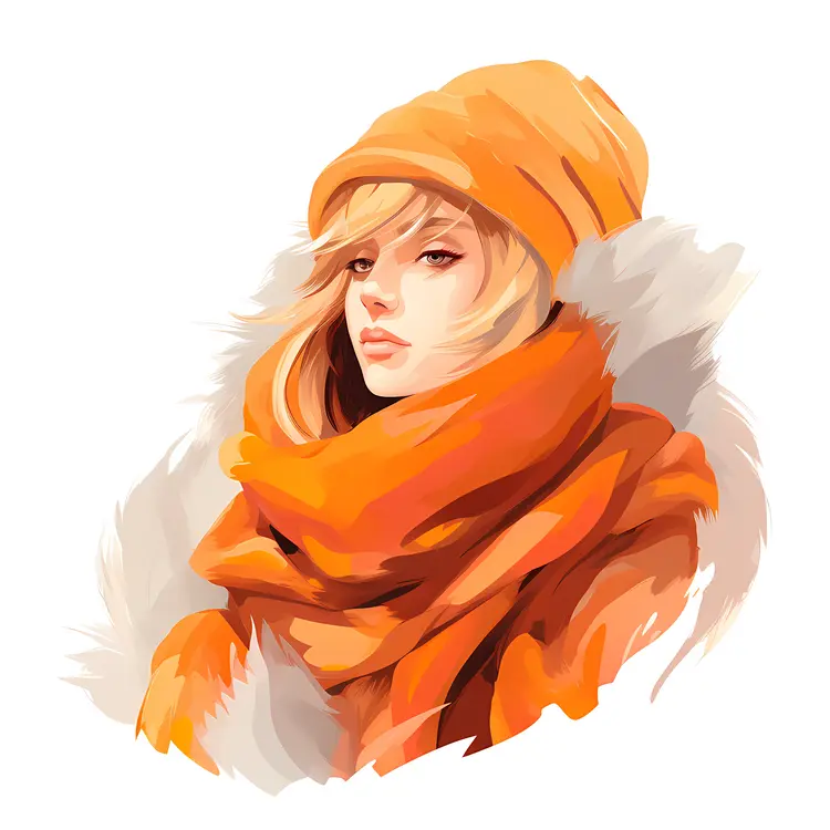 Stylish Woman in Winter Scarf